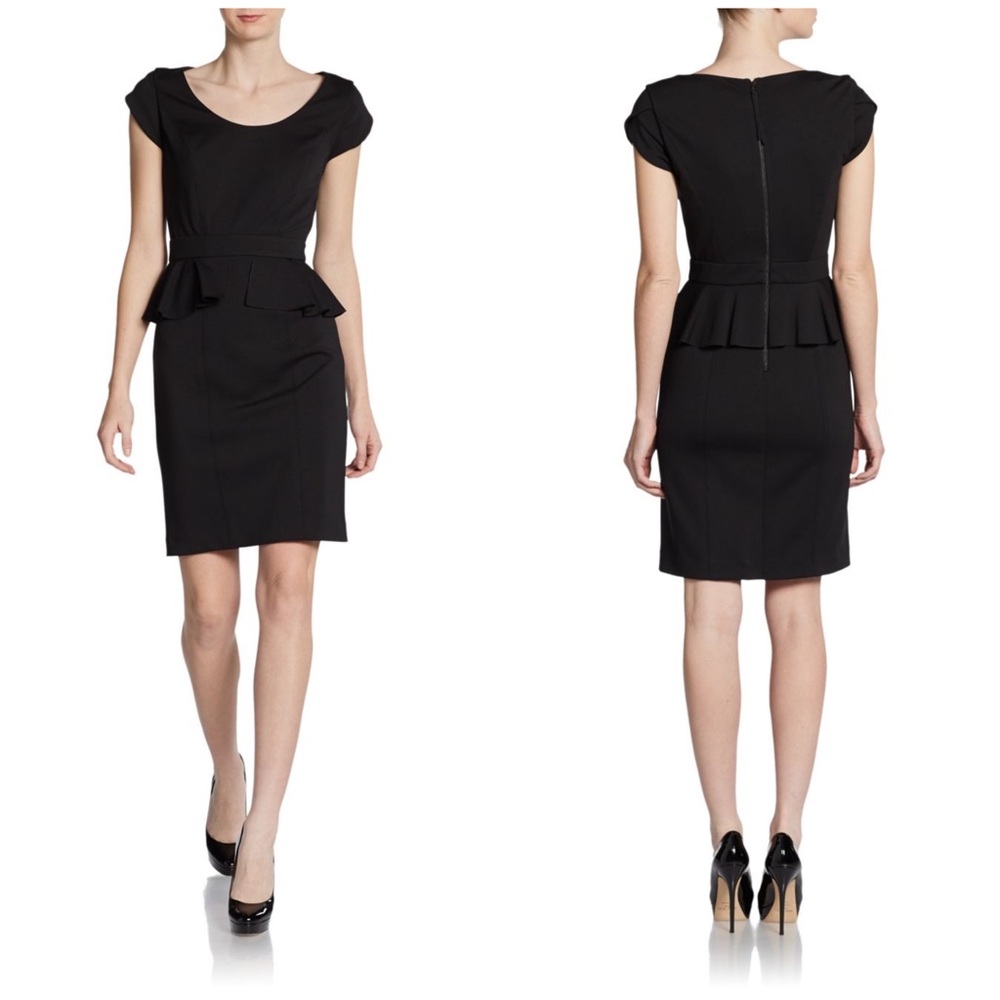 Rebecca Taylor Black Peplum Sheath Dress